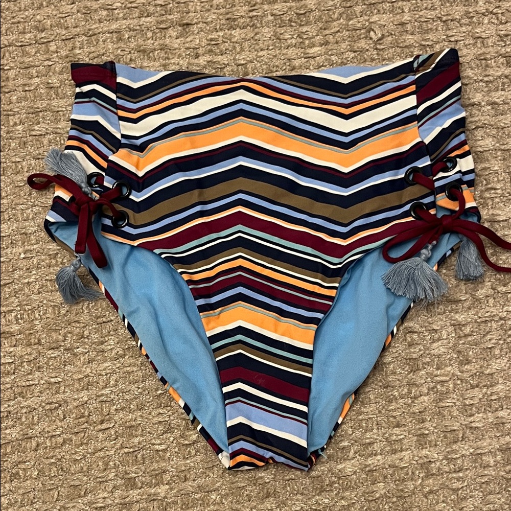 Mossimo Supply Co. Blue and Red Bikini Bottom